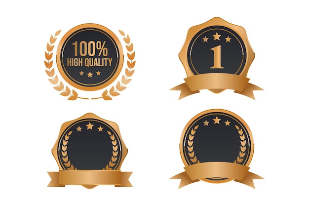 Luxurious golden badge labels collection