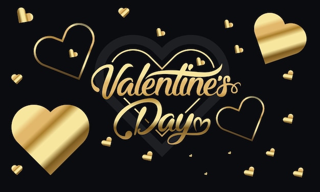 Luxurious gradient valentines day background with hearts