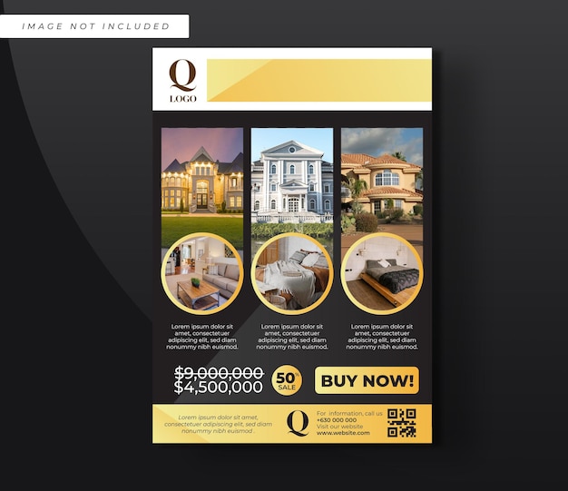 Luxurious house for sale flyer template