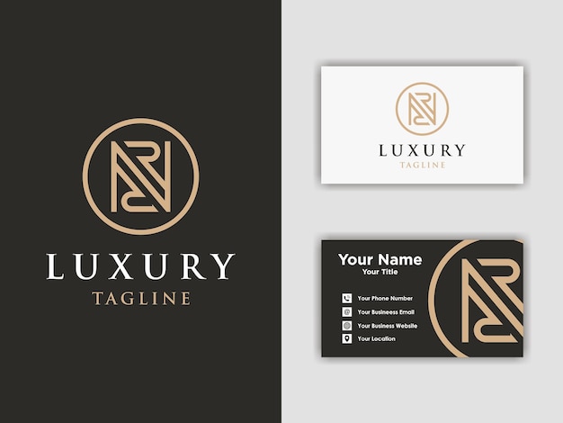 Luxurious letter RN logo design template