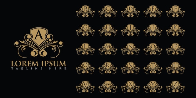 Luxurious letters logo set