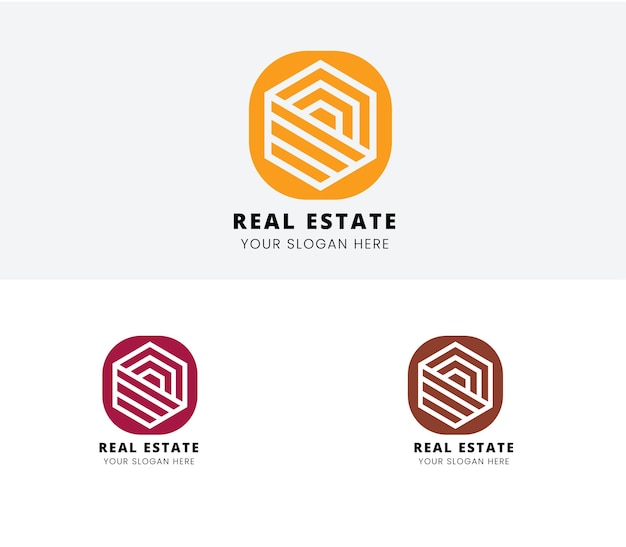 Vettore lussuoso modello di degnazione del logo di living real estate