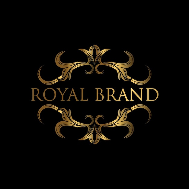Роскошный шаблон логотипа. Логотип с дизайном с золотым роскошным орнаментом.
