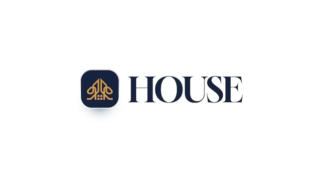 Luxurious and minimalist gold house logo design