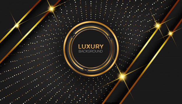 Luxurious modern abstract dark and golden line background