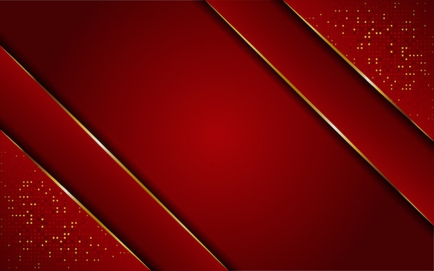 Vector luxurious modern abstract red and golden lines background. elegant modern background.