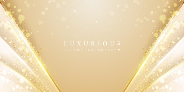 Luxurious modern golden background with shiny gold lines and blank space for promotional text