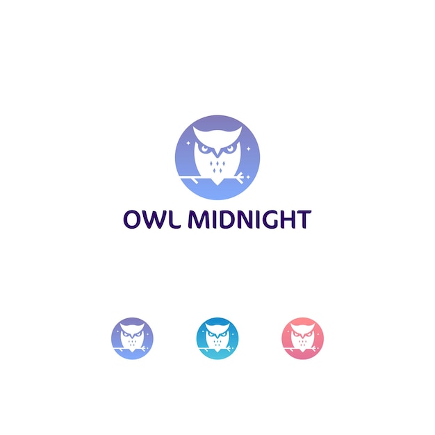 Luxurious night owl and simple logo design