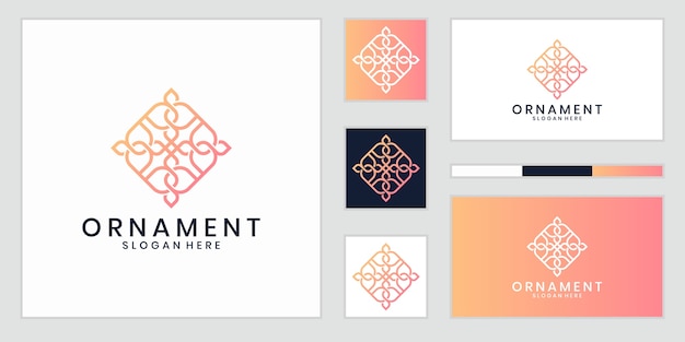 Роскошный орнамент дизайн логотипа и визитной карточки