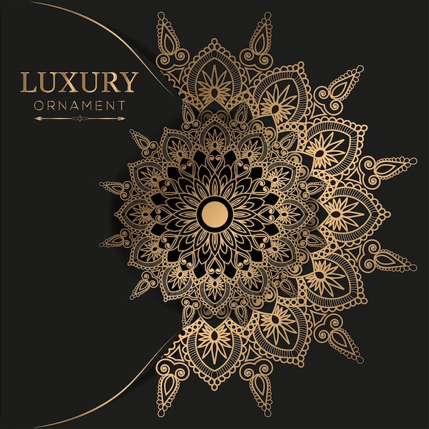 Luxurious ornamental mandala design background in gold and different colors free vector