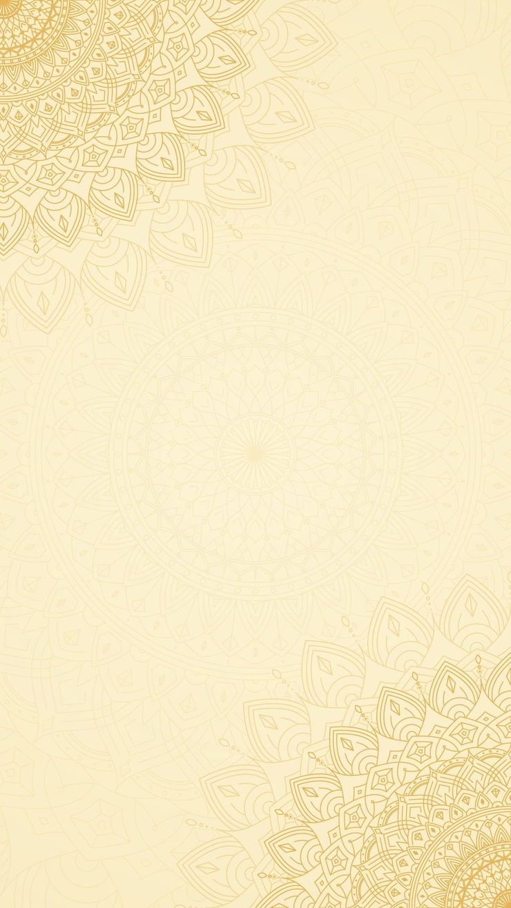Vector luxurious ornamental mandala patterns on a vibrant light gold blank vertical vector background