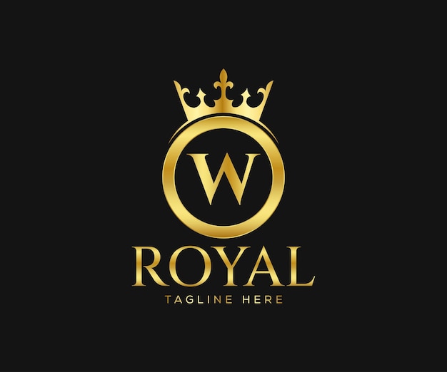 Luxurious royal logo design letter w logo design template