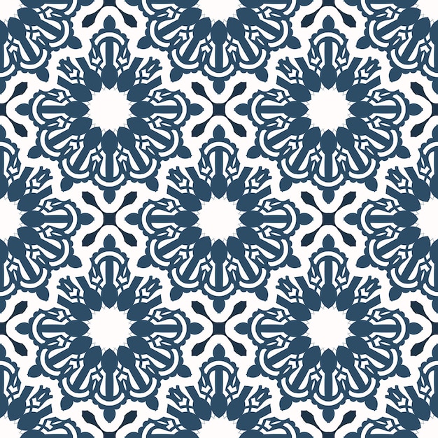 Luxurious seamless pattern with retro patterns Background with white and blue color Good for prints Veil illustration