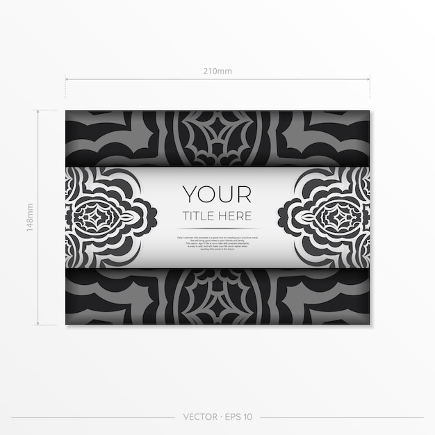 Luxurious vector greeting cards White colors with Indian patterns Invitation card design with mandala ornament
