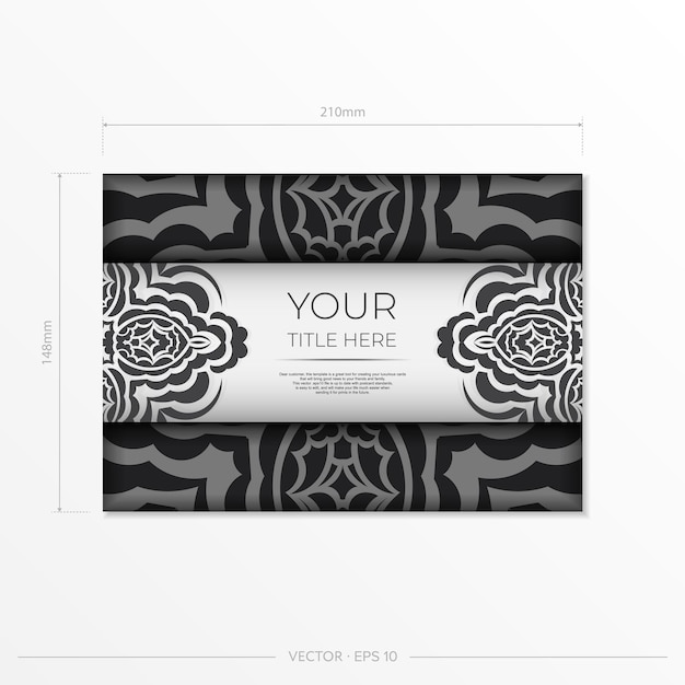 Luxurious vector greeting cards white colors with indian patterns invitation card design with mandala ornament