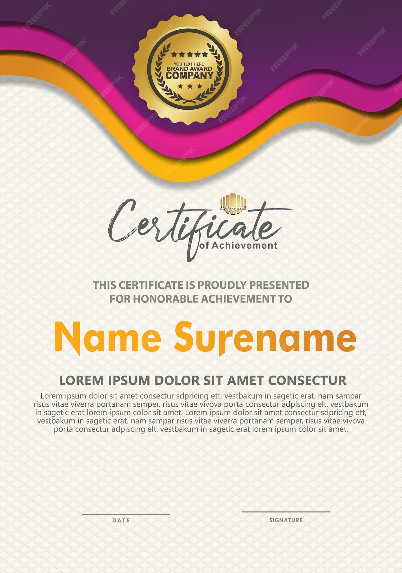 Premium Vector | Luxurious vertical certificate template with dynamic