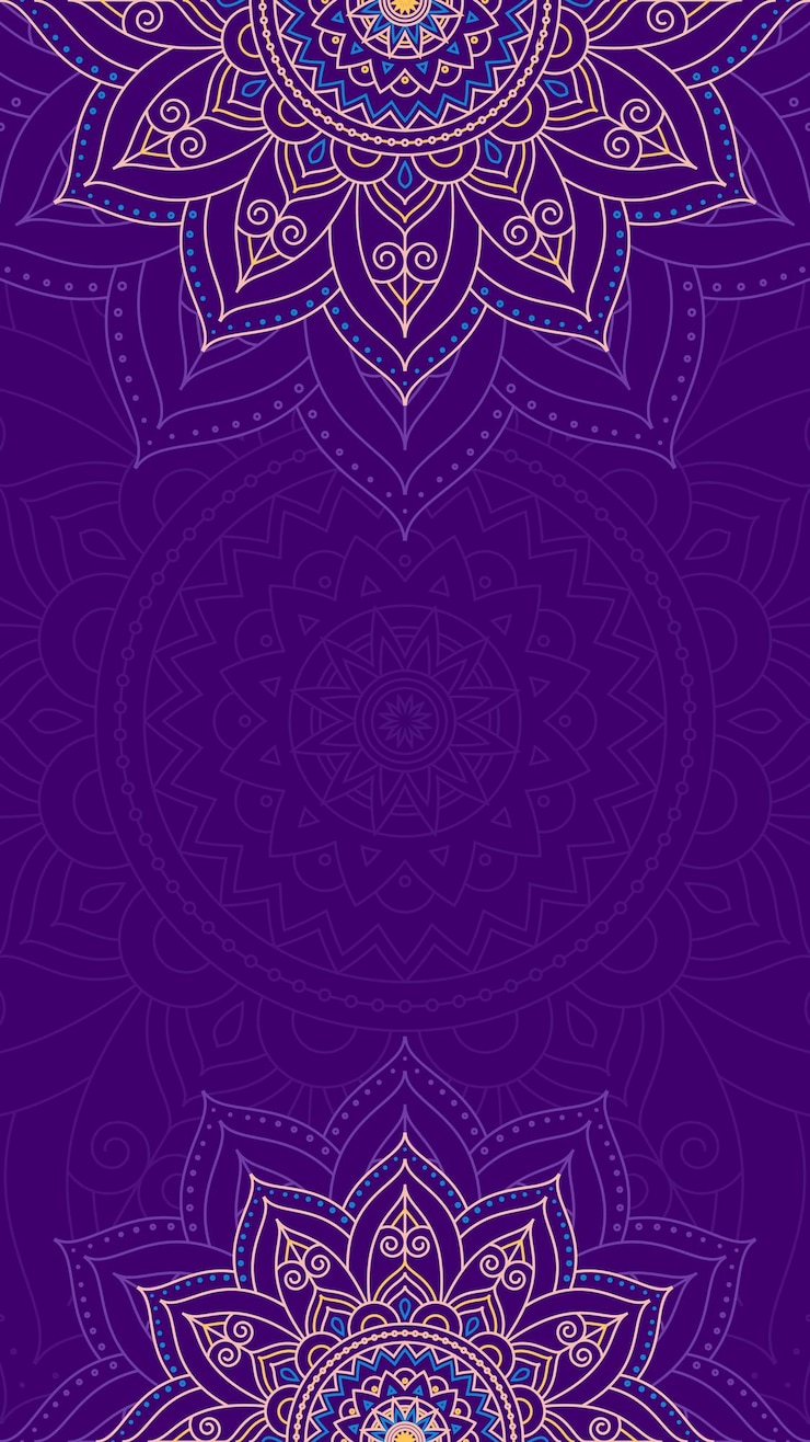 Vector luxurious violet elegance with mandala ornaments vertical vector background