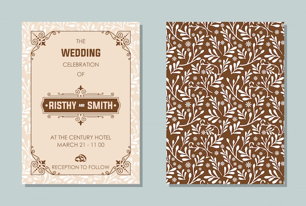 Vector luxurious wedding invitation