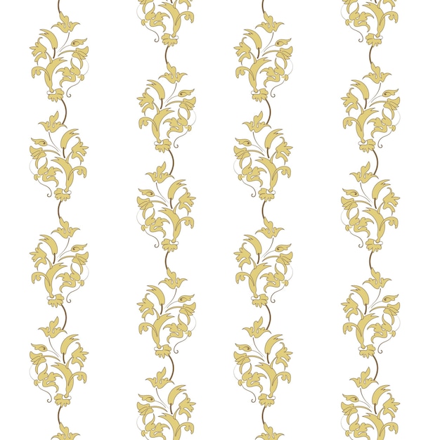 A luxurious white and gold floral abstract pattern border