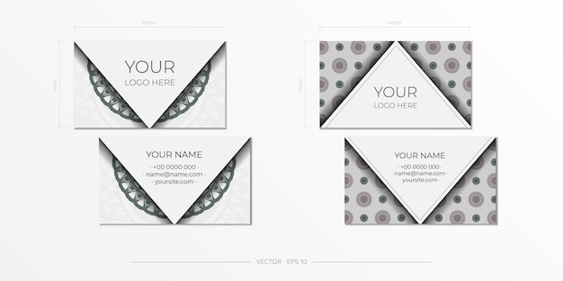 Luxurious white postcard design with dark greek ornaments. vector invitation card with place for your text and vintage patterns.