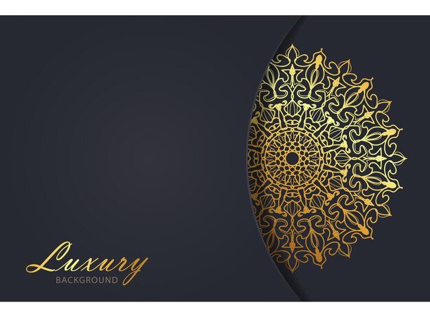 Luxurty mandala style golden pattern background