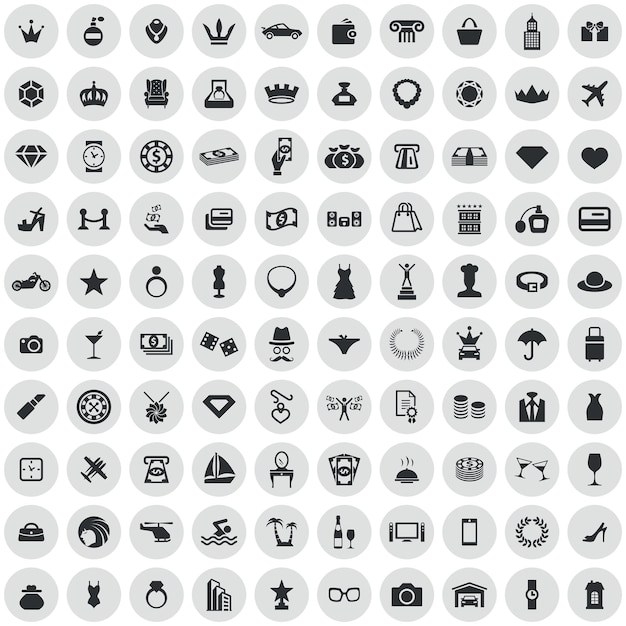 Luxury 100 icons universal set