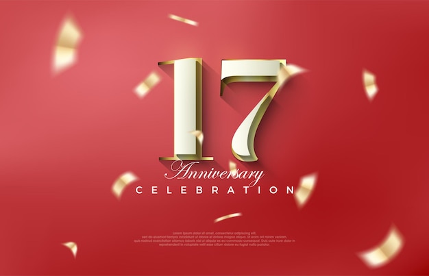 Luxury 17th anniversary with classic 3d numbers Premium vector backgrounds