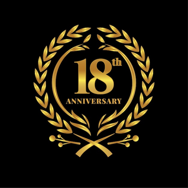 Logo di lusso del 18 ° anniversario