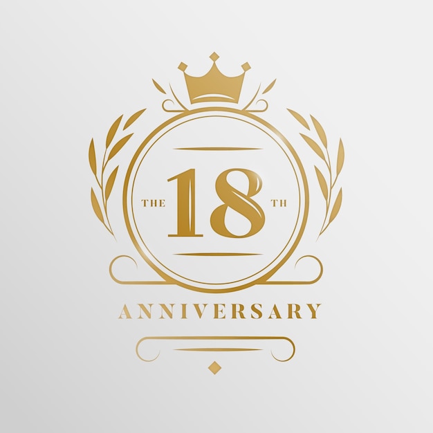 Logo di lusso del 18 ° anniversario