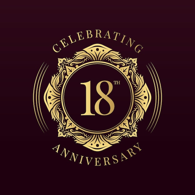 Luxury 18th anniversary logo