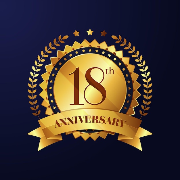 Logo di lusso del 18 ° anniversario