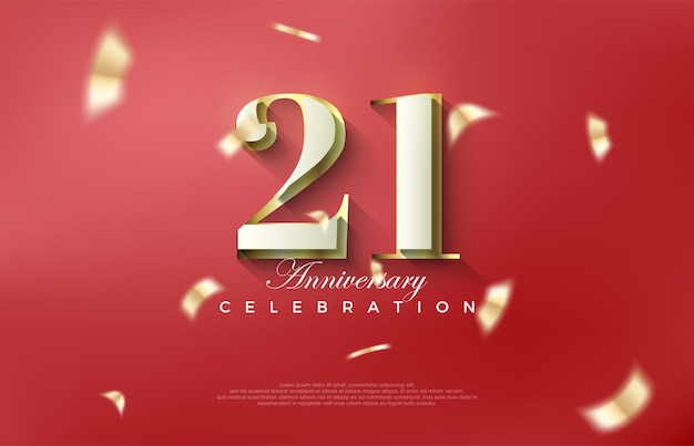 Luxury 21st anniversary with classic 3d numbers Premium vector backgrounds