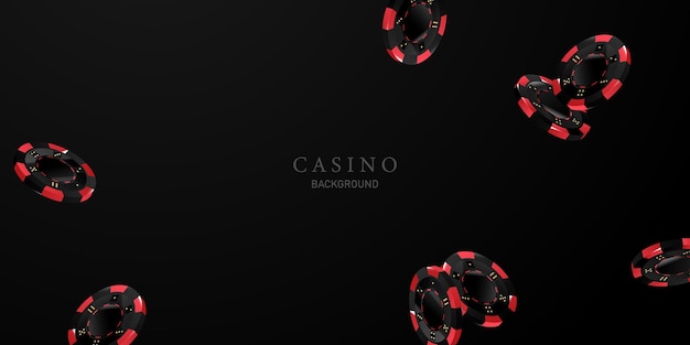 Luxury 3d casino chips design background vector illustration