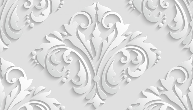 Vettore luxury 3d damask pattern per carta da parati