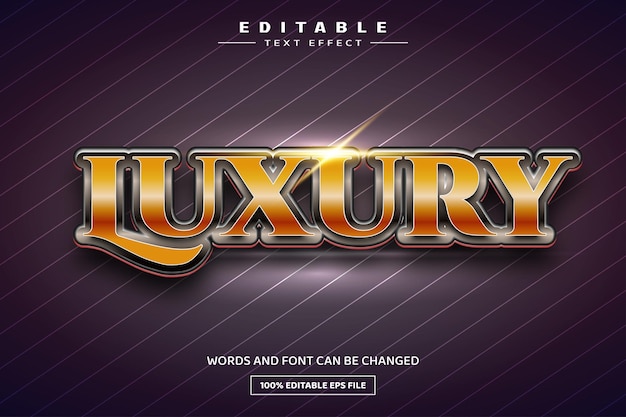 Luxury 3D editable text effect template