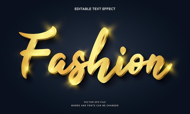 Luxury 3d gold fashion text effect editable elegant golden fancyfont style