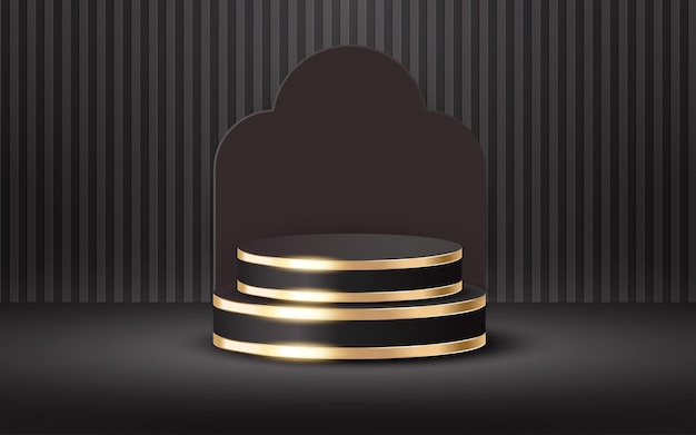 Vector luxury 3d podium with soft lines background