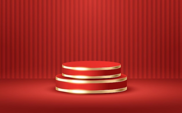 Luxury 3d podium with soft lines background