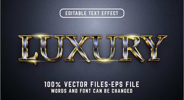 Luxury 3d text effect. editable text effect with golden style premium vectors