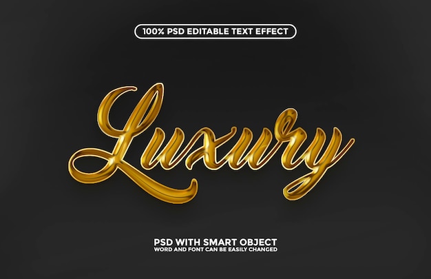 Luxury 3d text effect psd editable template