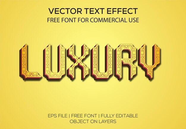 Vector luxury 3d vector editable text effect with golden color