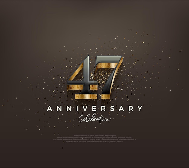 Luxury 47th anniversary design with classic numbers on a black background Premium vector background for greeting and celebration