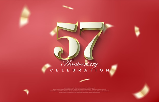 Luxury 57th anniversary with classic 3d numbers Premium vector backgrounds Premium vector background for greeting and celebration