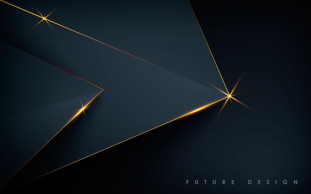 Vector luxury abstract black background with layers golden light