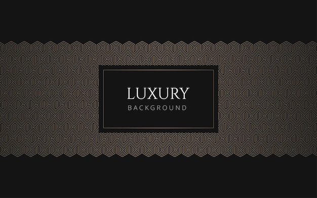 Luxury abstract black and gold hexagon pattern Formal premium background template for invitation