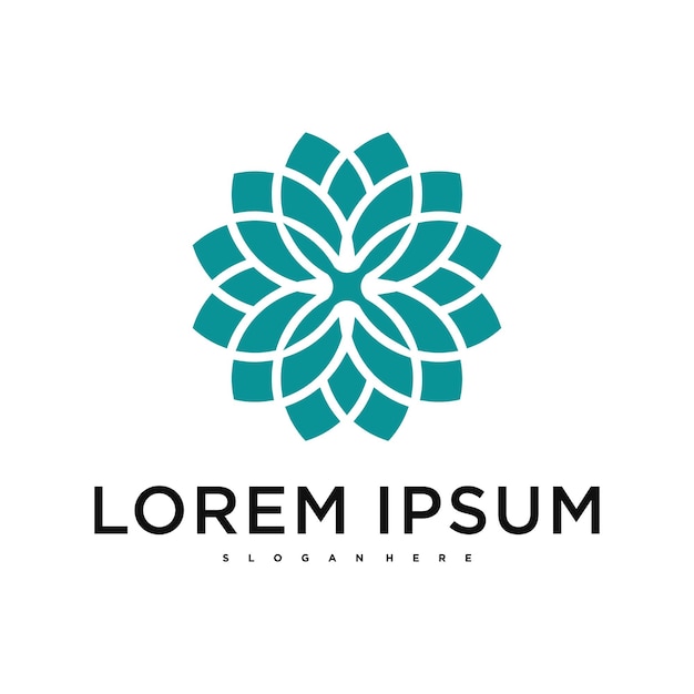 luxury abstract flower logo design premium vector