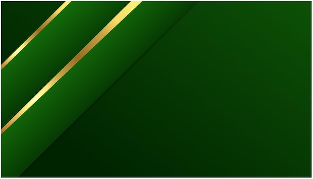 Роскошный абстрактный геометрический фон с зеленым наложением и векторной иллюстрацией золотых полос