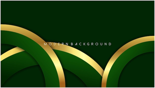 Luxury abstract geometric background with green overlay and gold stripes vector illustration