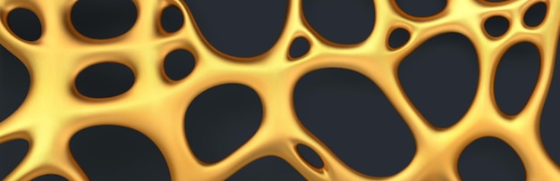 Vector luxury abstract gold background. realistic golden organic irregular mesh with holes.