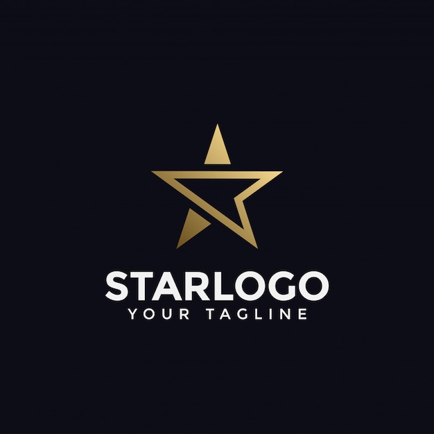 Vector luxury abstract gold star logo  template